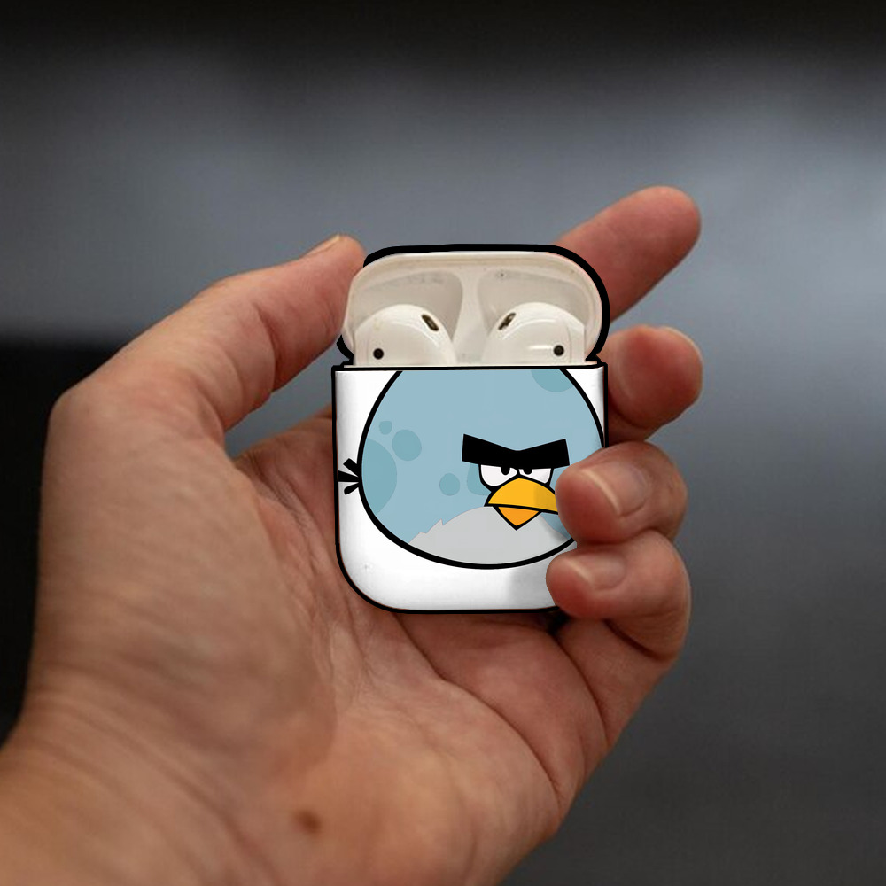 Angry Birds アングリーバード AirPods 第2世代保護ケース ハードシェル ブラック 耐衝撃・防指紋・カラビナ付き