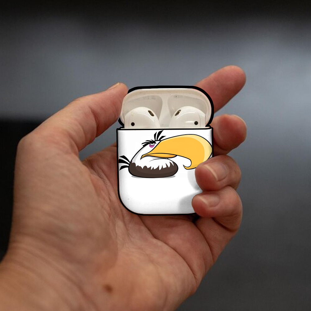 Angry Birds アングリーバード AirPods 第2世代保護ケース ハードシェル ブラック 耐衝撃・防指紋・カラビナ付き
