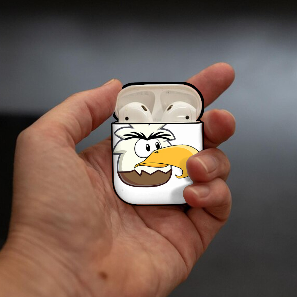 Angry Birds アングリーバード AirPods 第2世代保護ケース ハードシェル ブラック 耐衝撃・防指紋・カラビナ付き