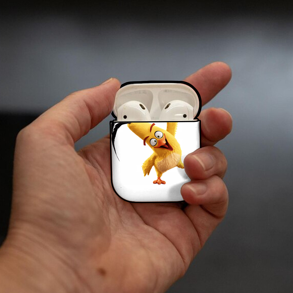 Angry Birds アングリーバード AirPods 第2世代保護ケース ハードシェル ブラック 耐衝撃・防指紋・カラビナ付き