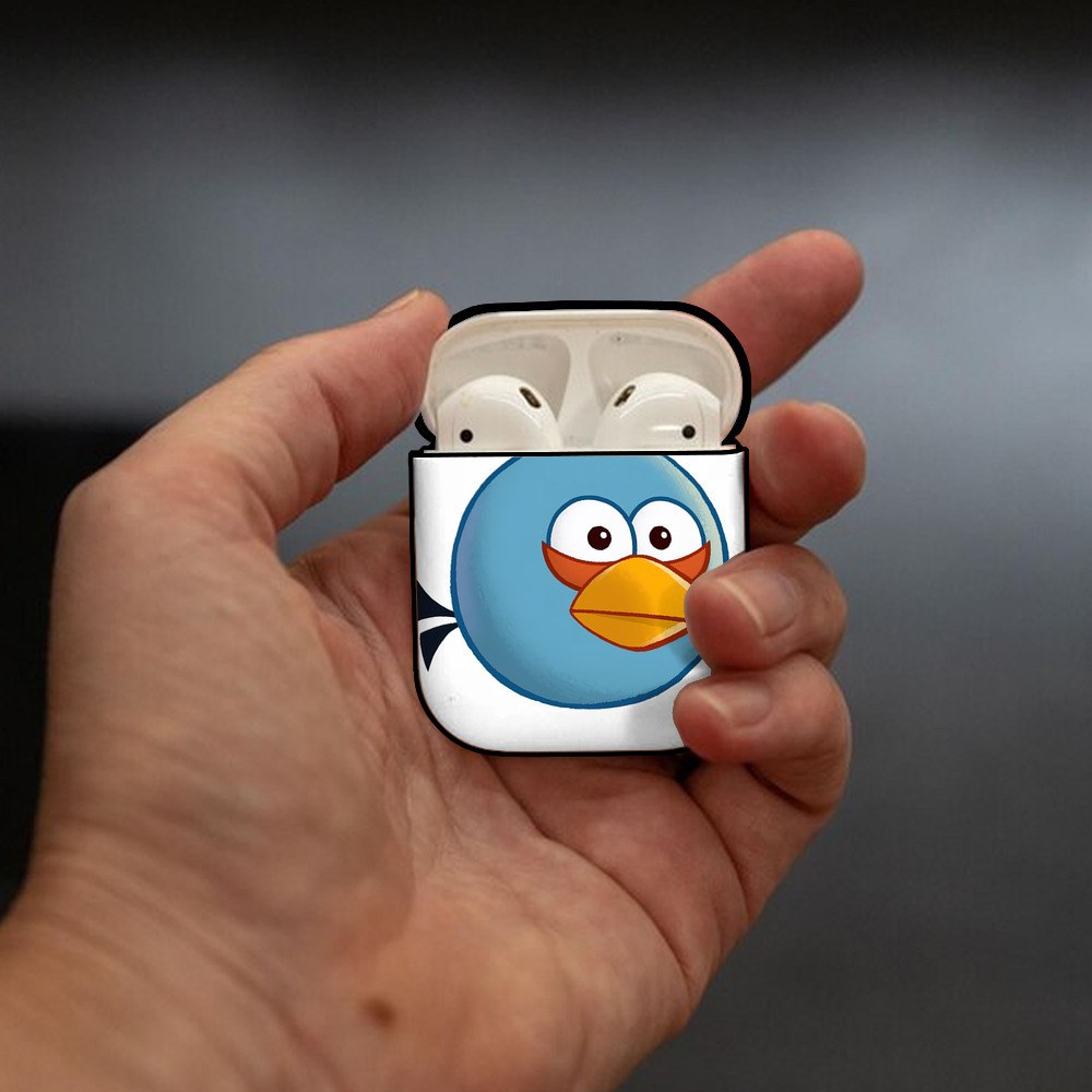 Angry Birds アングリーバード AirPods 第2世代保護ケース ハードシェル ブラック 耐衝撃・防指紋・カラビナ付き