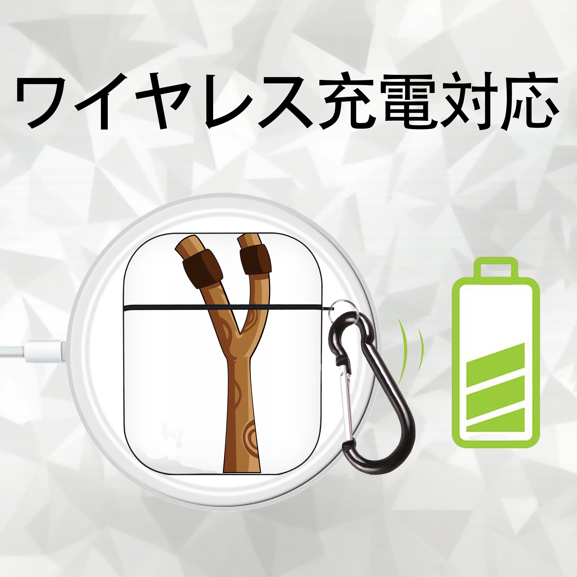 Angry Birds アングリーバード AirPods 第2世代保護ケース ハードシェル ブラック 耐衝撃・防指紋・カラビナ付き