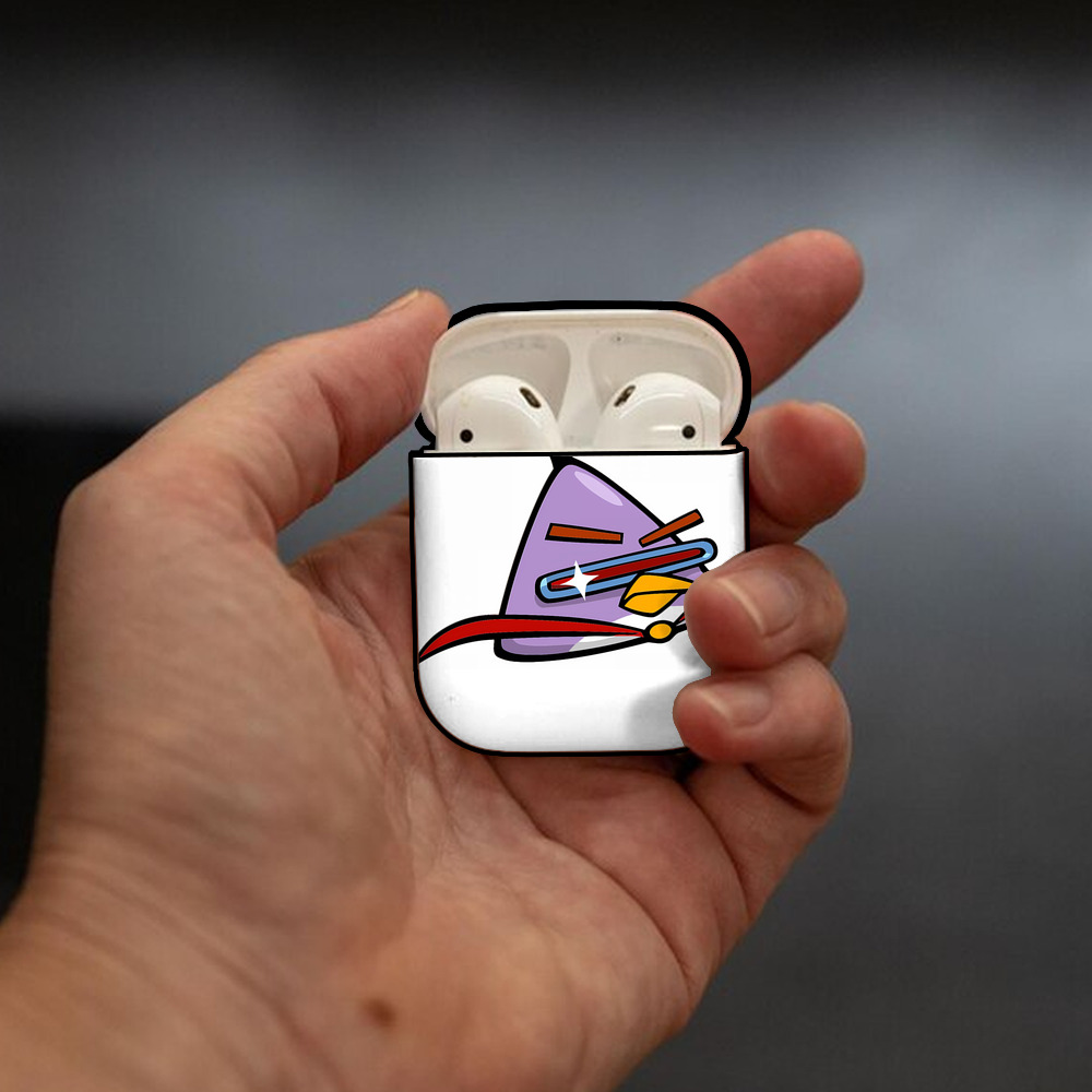 Angry Birds アングリーバード AirPods 第2世代保護ケース ハードシェル ブラック 耐衝撃・防指紋・カラビナ付き