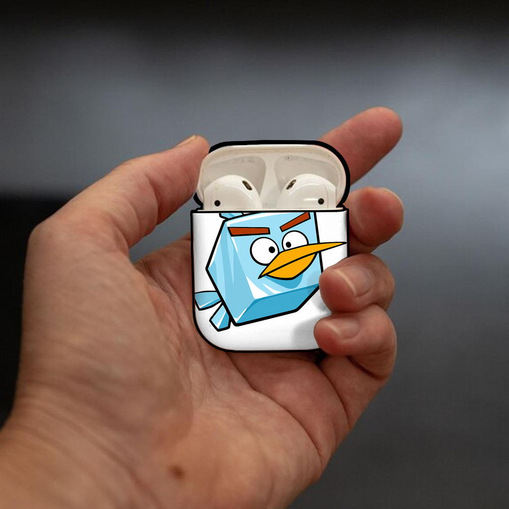 Angry Birds アングリーバード AirPods 第2世代保護ケース ハードシェル ブラック 耐衝撃・防指紋・カラビナ付き