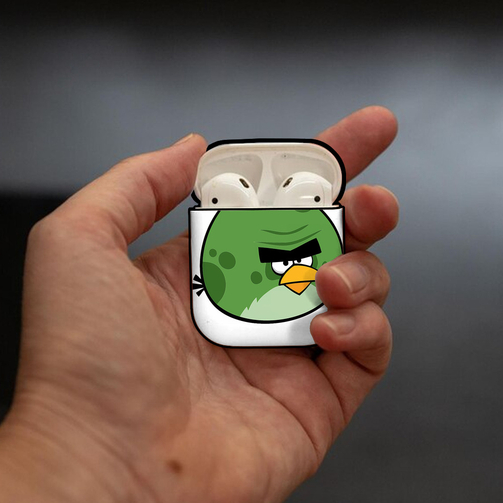 Angry Birds アングリーバード AirPods 第2世代保護ケース ハードシェル ブラック 耐衝撃・防指紋・カラビナ付き