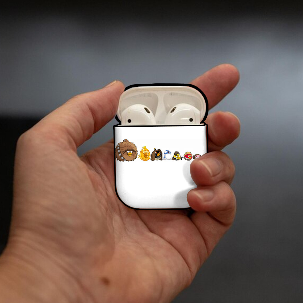 Angry Birds アングリーバード AirPods 第2世代保護ケース ハードシェル ブラック 耐衝撃・防指紋・カラビナ付き