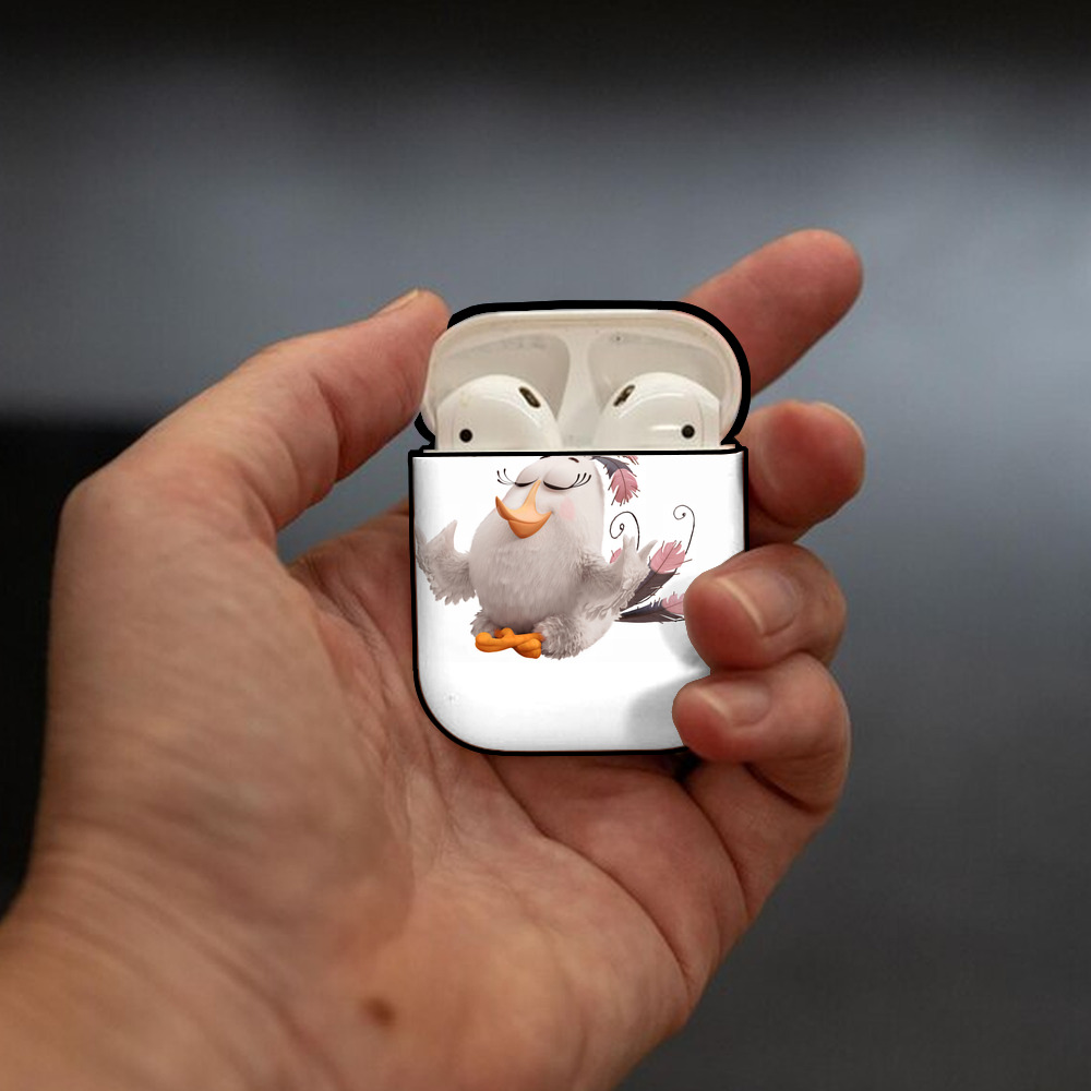 Angry Birds アングリーバード AirPods 第2世代保護ケース ハードシェル ブラック 耐衝撃・防指紋・カラビナ付き