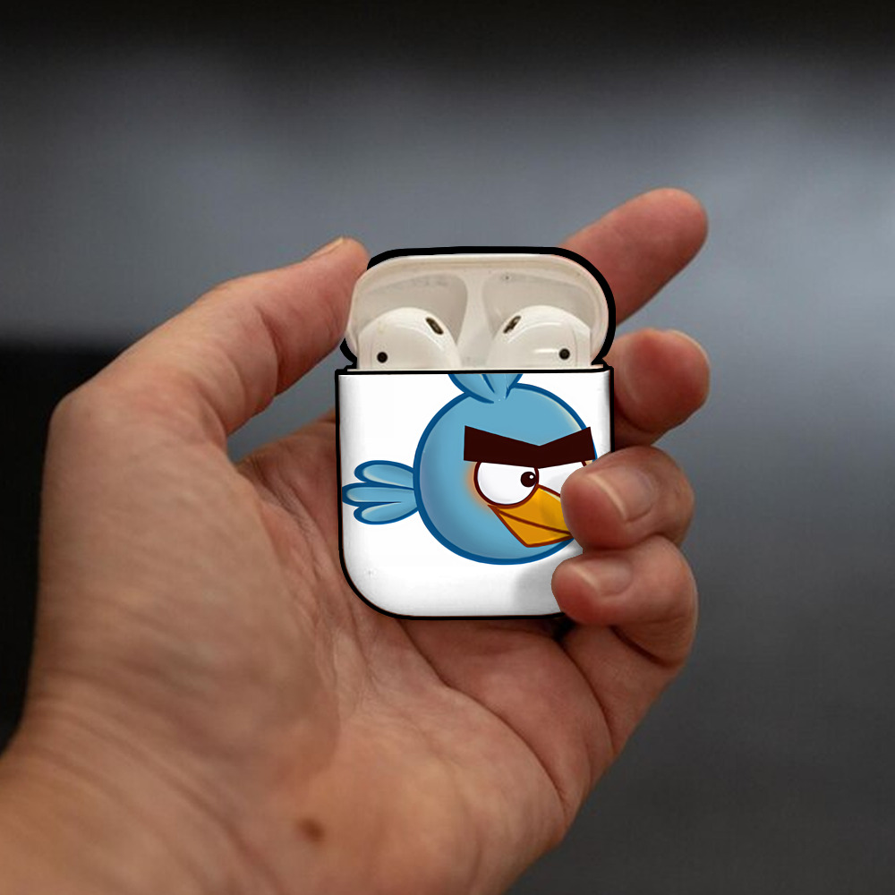 Angry Birds アングリーバード AirPods 第2世代保護ケース ハードシェル ブラック 耐衝撃・防指紋・カラビナ付き