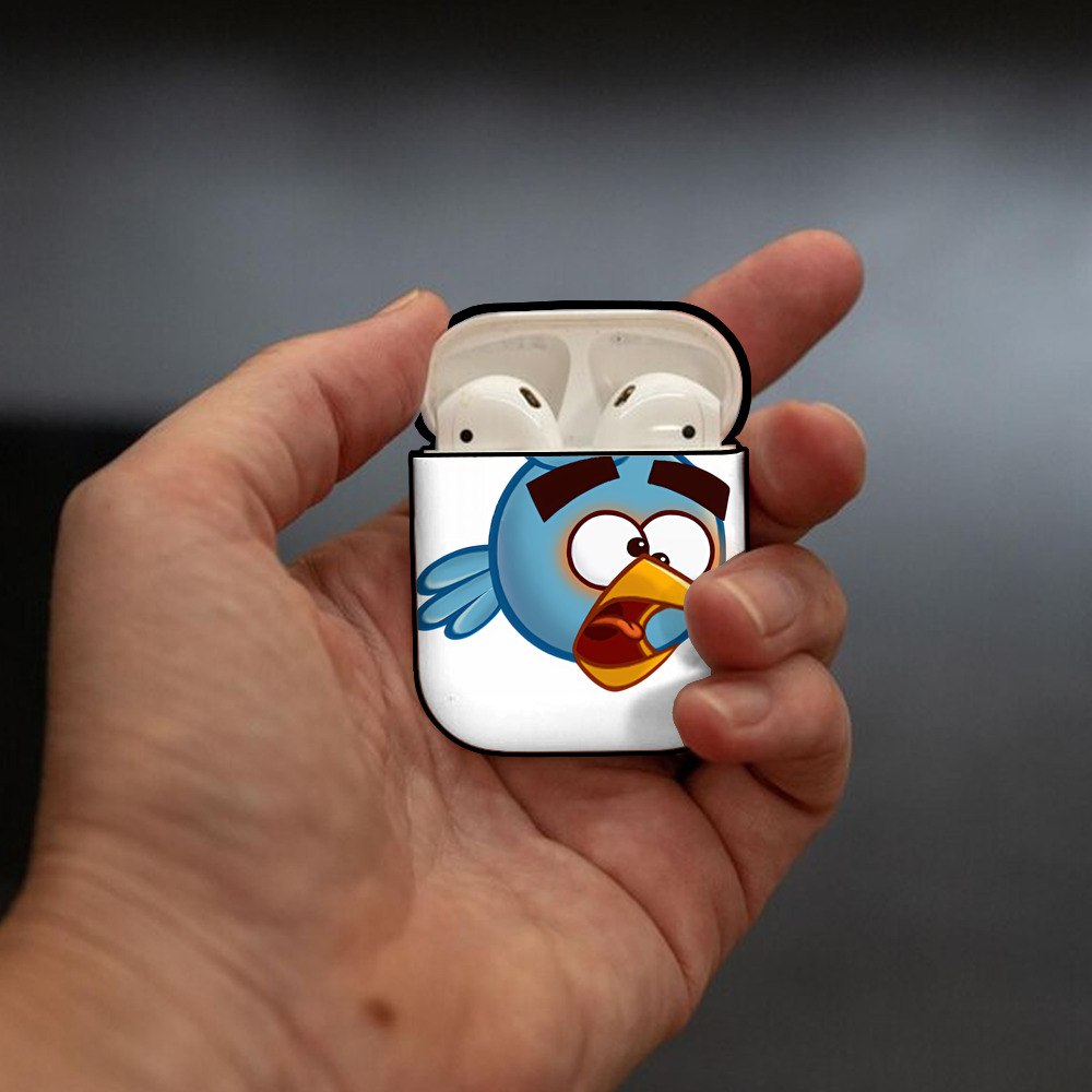 Angry Birds アングリーバード AirPods 第2世代保護ケース ハードシェル ブラック 耐衝撃・防指紋・カラビナ付き