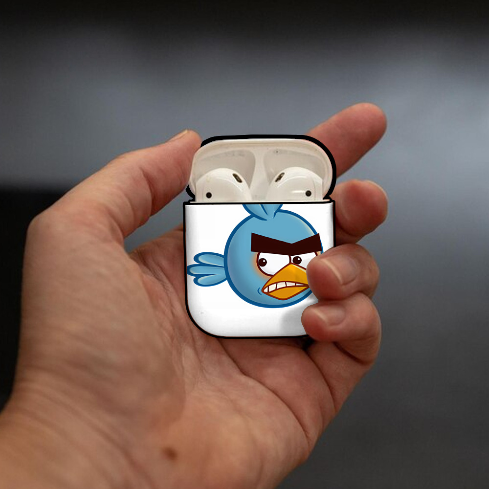 Angry Birds アングリーバード AirPods 第2世代保護ケース ハードシェル ブラック 耐衝撃・防指紋・カラビナ付き