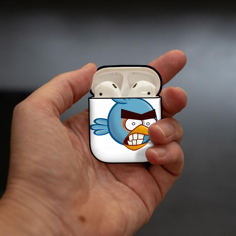 Angry Birds アングリーバード AirPods 第2世代保護ケース ハードシェル ブラック 耐衝撃・防指紋・カラビナ付き