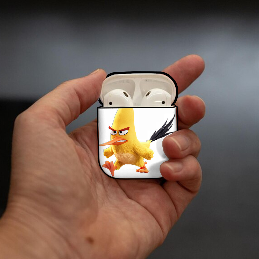 Angry Birds アングリーバード AirPods 第2世代保護ケース ハードシェル ブラック 耐衝撃・防指紋・カラビナ付き