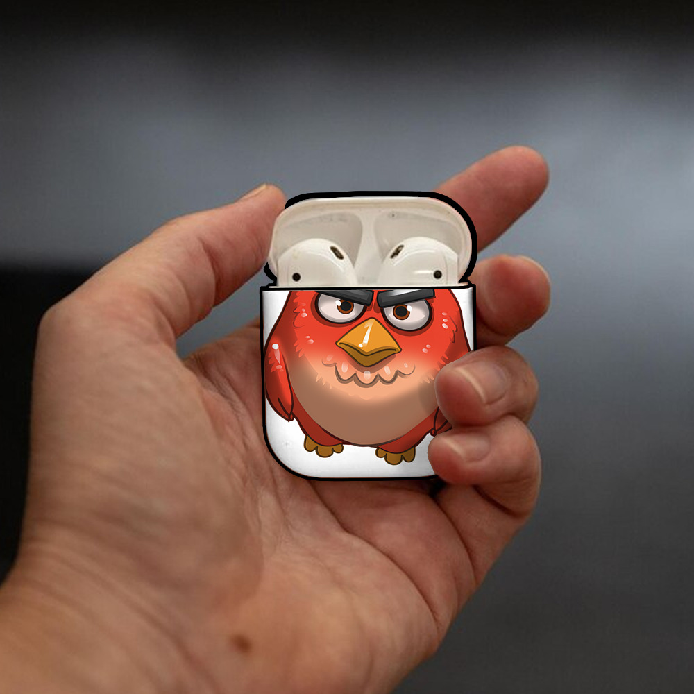 Angry Birds アングリーバード AirPods 第2世代保護ケース ハードシェル ブラック 耐衝撃・防指紋・カラビナ付き