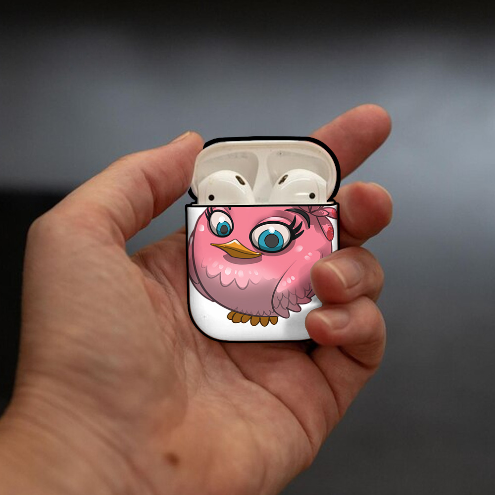 Angry Birds アングリーバード AirPods 第2世代保護ケース ハードシェル ブラック 耐衝撃・防指紋・カラビナ付き