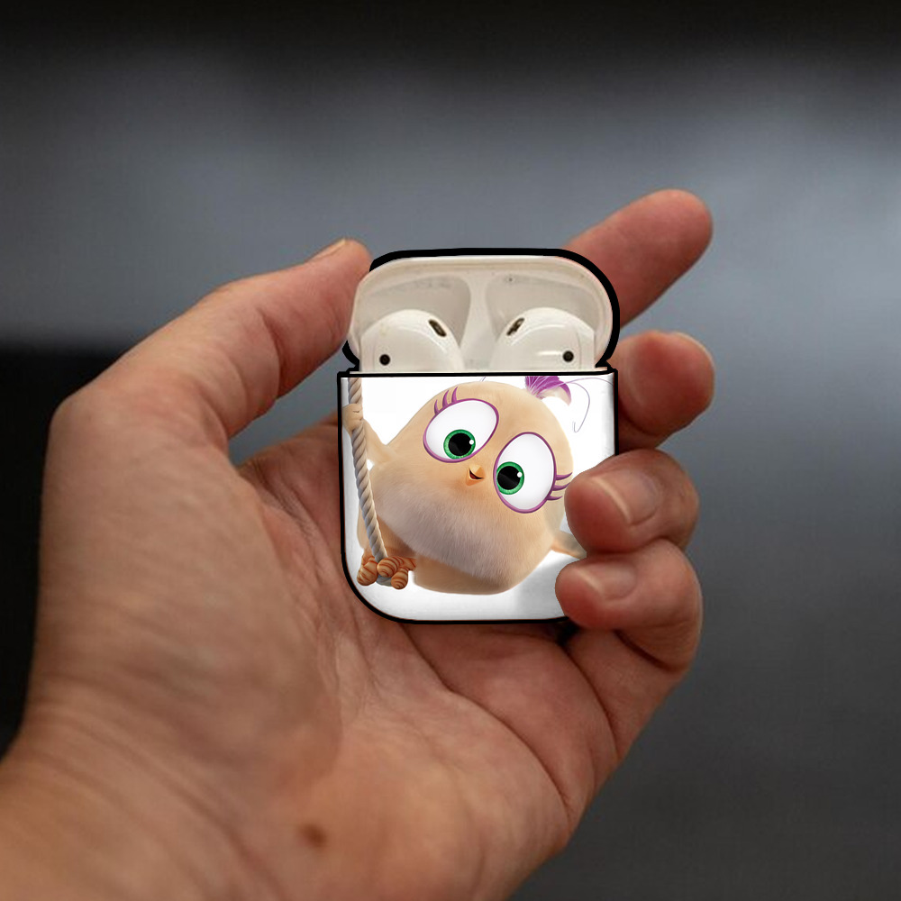 Angry Birds アングリーバード AirPods 第2世代保護ケース ハードシェル ブラック 耐衝撃・防指紋・カラビナ付き