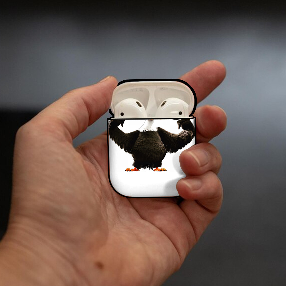 Angry Birds アングリーバード AirPods 第2世代保護ケース ハードシェル ブラック 耐衝撃・防指紋・カラビナ付き