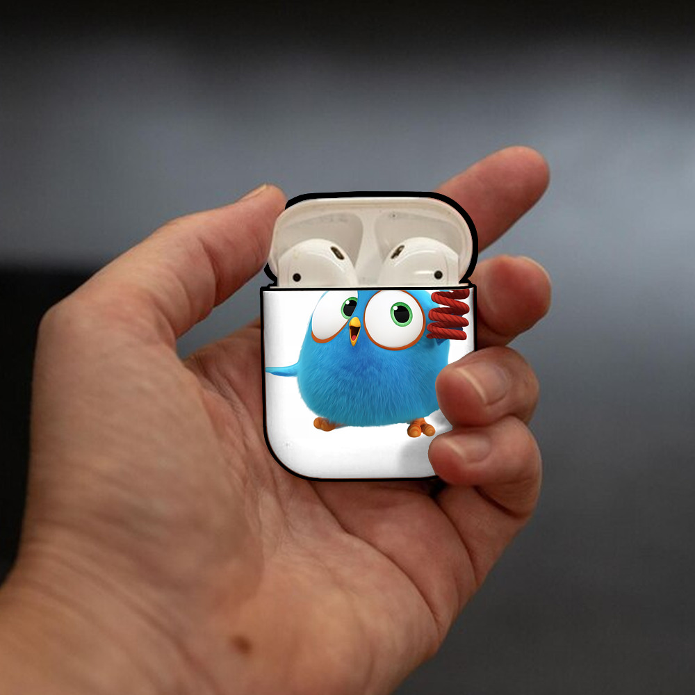 Angry Birds アングリーバード AirPods 第2世代保護ケース ハードシェル ブラック 耐衝撃・防指紋・カラビナ付き
