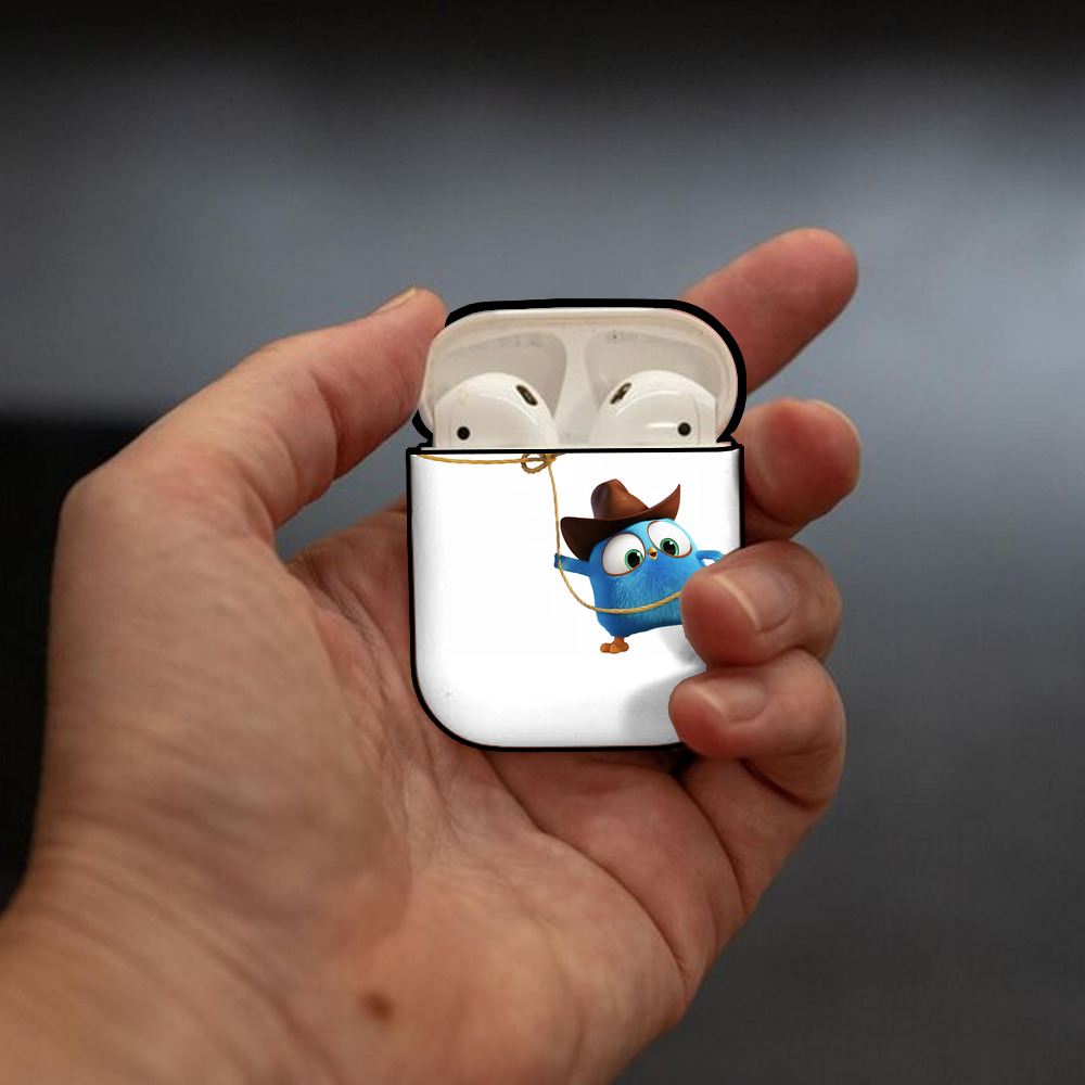 Angry Birds アングリーバード AirPods 第2世代保護ケース ハードシェル ブラック 耐衝撃・防指紋・カラビナ付き