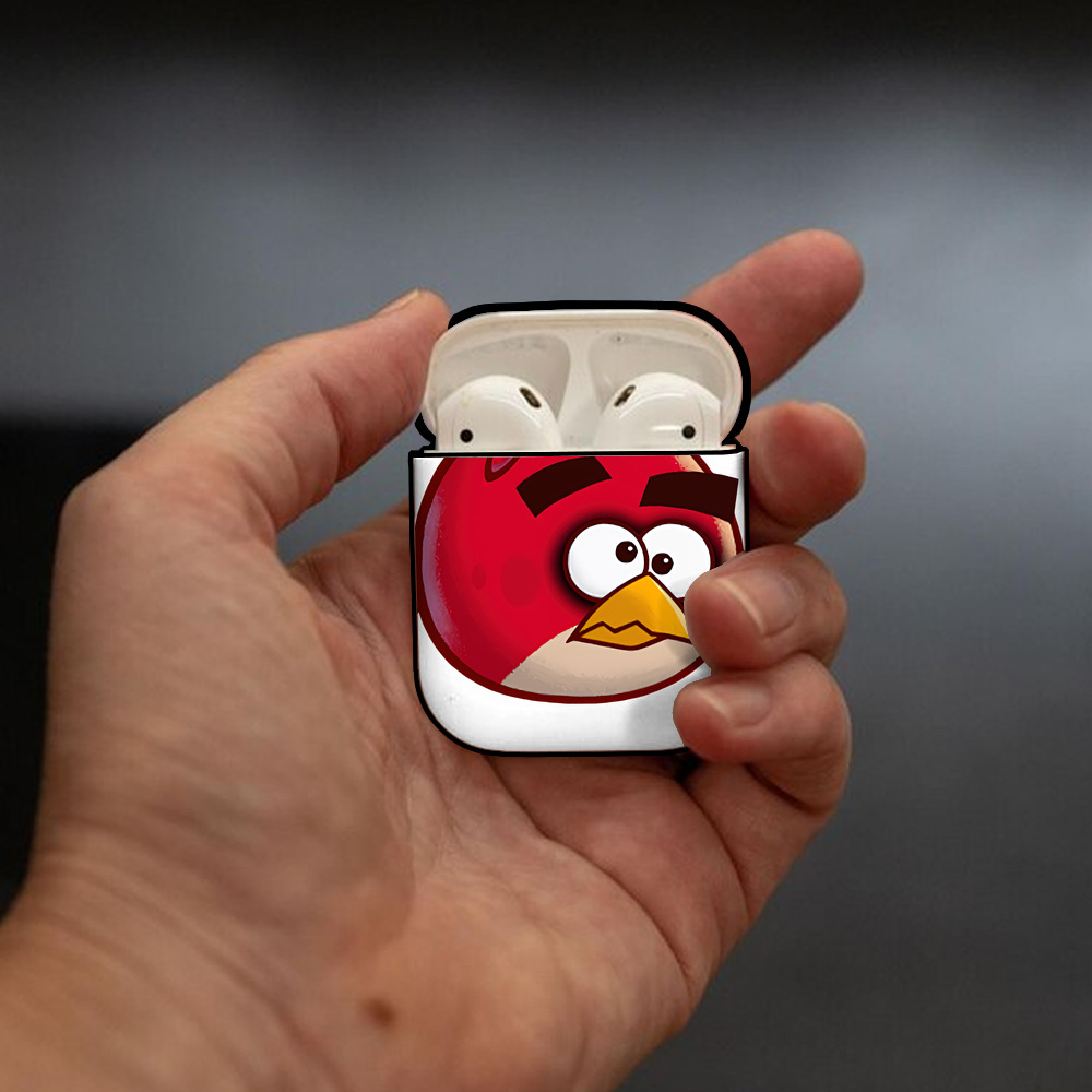 Angry Birds アングリーバード AirPods 第2世代保護ケース ハードシェル ブラック 耐衝撃・防指紋・カラビナ付き