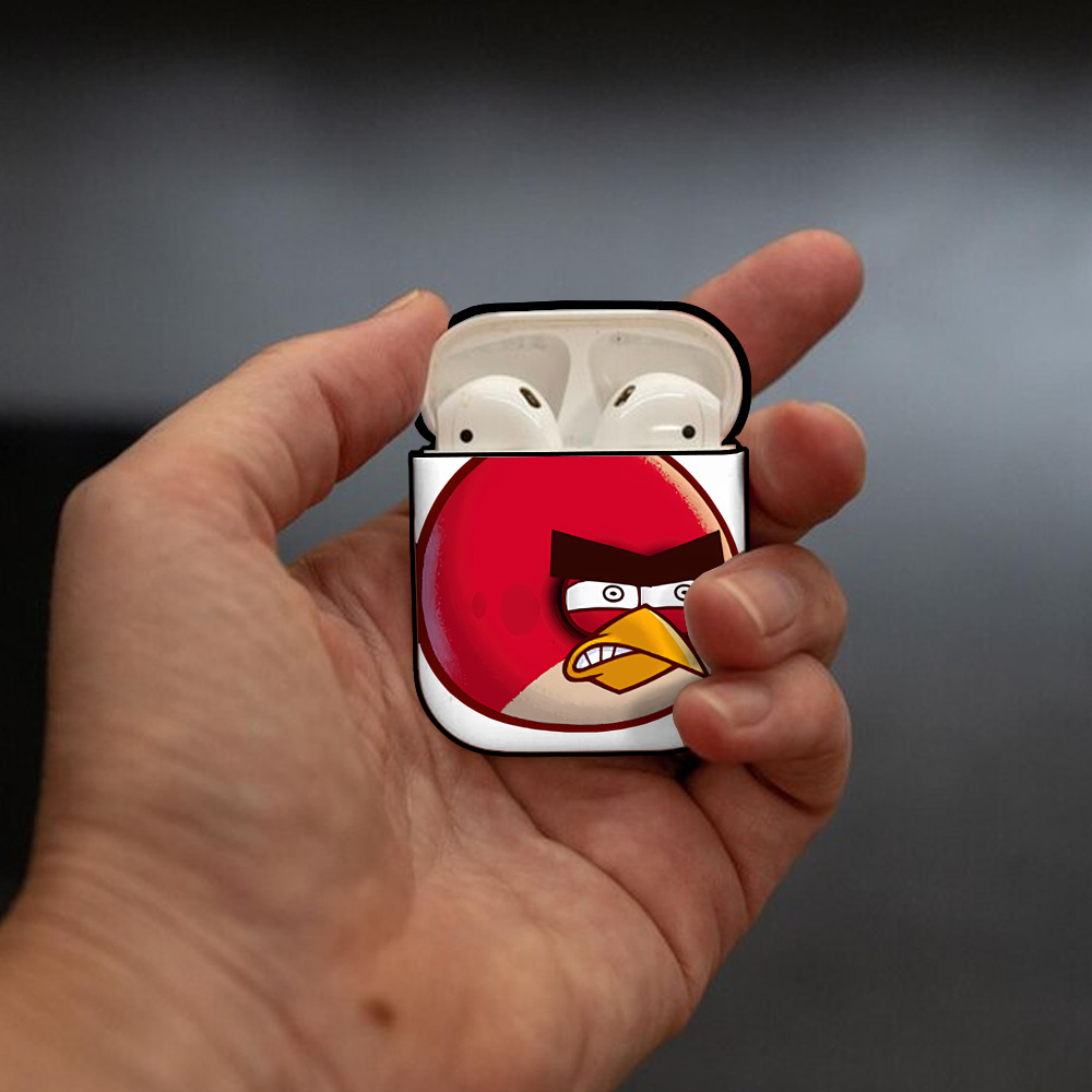 Angry Birds アングリーバード AirPods 第2世代保護ケース ハードシェル ブラック 耐衝撃・防指紋・カラビナ付き