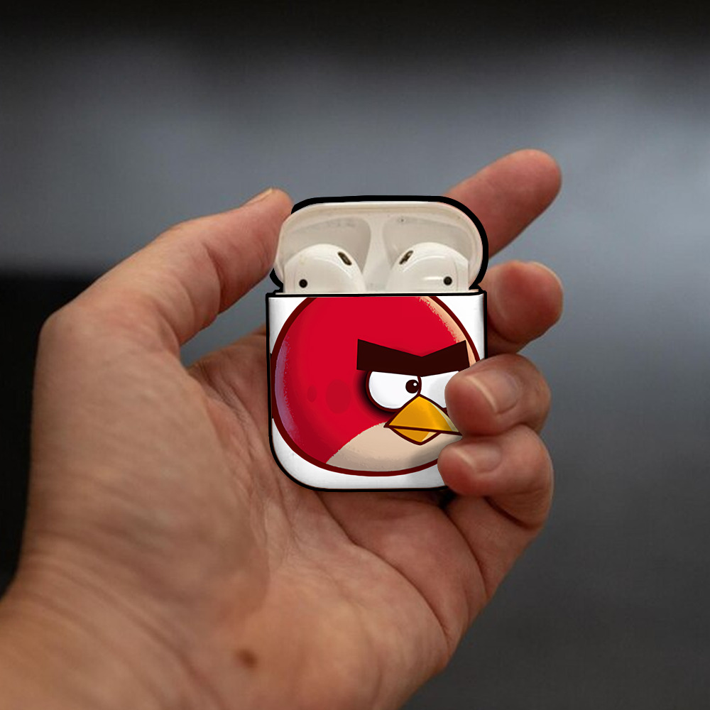 Angry Birds アングリーバード AirPods 第2世代保護ケース ハードシェル ブラック 耐衝撃・防指紋・カラビナ付き
