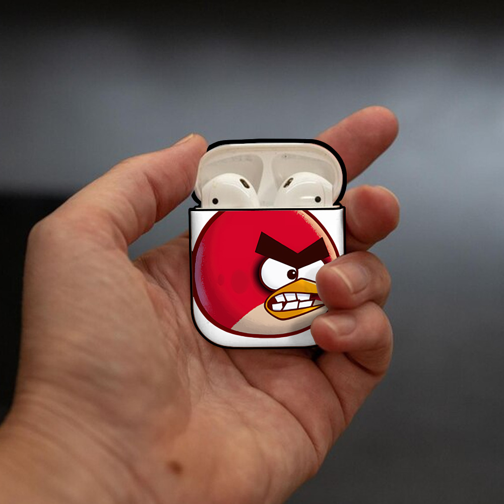 Angry Birds アングリーバード AirPods 第2世代保護ケース ハードシェル ブラック 耐衝撃・防指紋・カラビナ付き