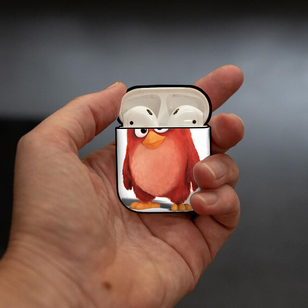 Angry Birds アングリーバード AirPods 第2世代保護ケース ハードシェル ブラック 耐衝撃・防指紋・カラビナ付き