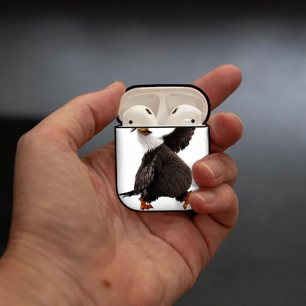 Angry Birds アングリーバード AirPods 第2世代保護ケース ハードシェル ブラック 耐衝撃・防指紋・カラビナ付き
