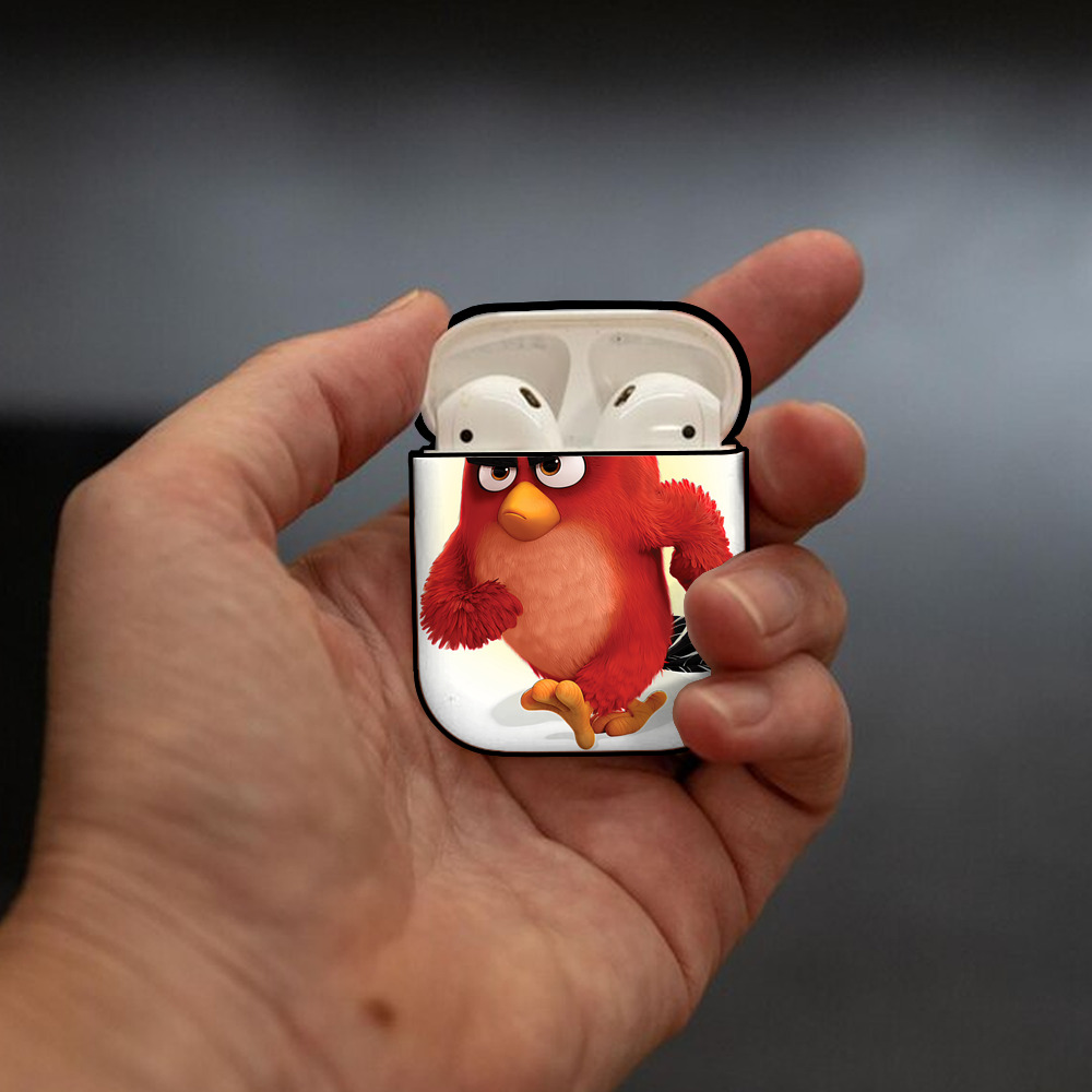 Angry Birds アングリーバード AirPods 第2世代保護ケース ハードシェル ブラック 耐衝撃・防指紋・カラビナ付き