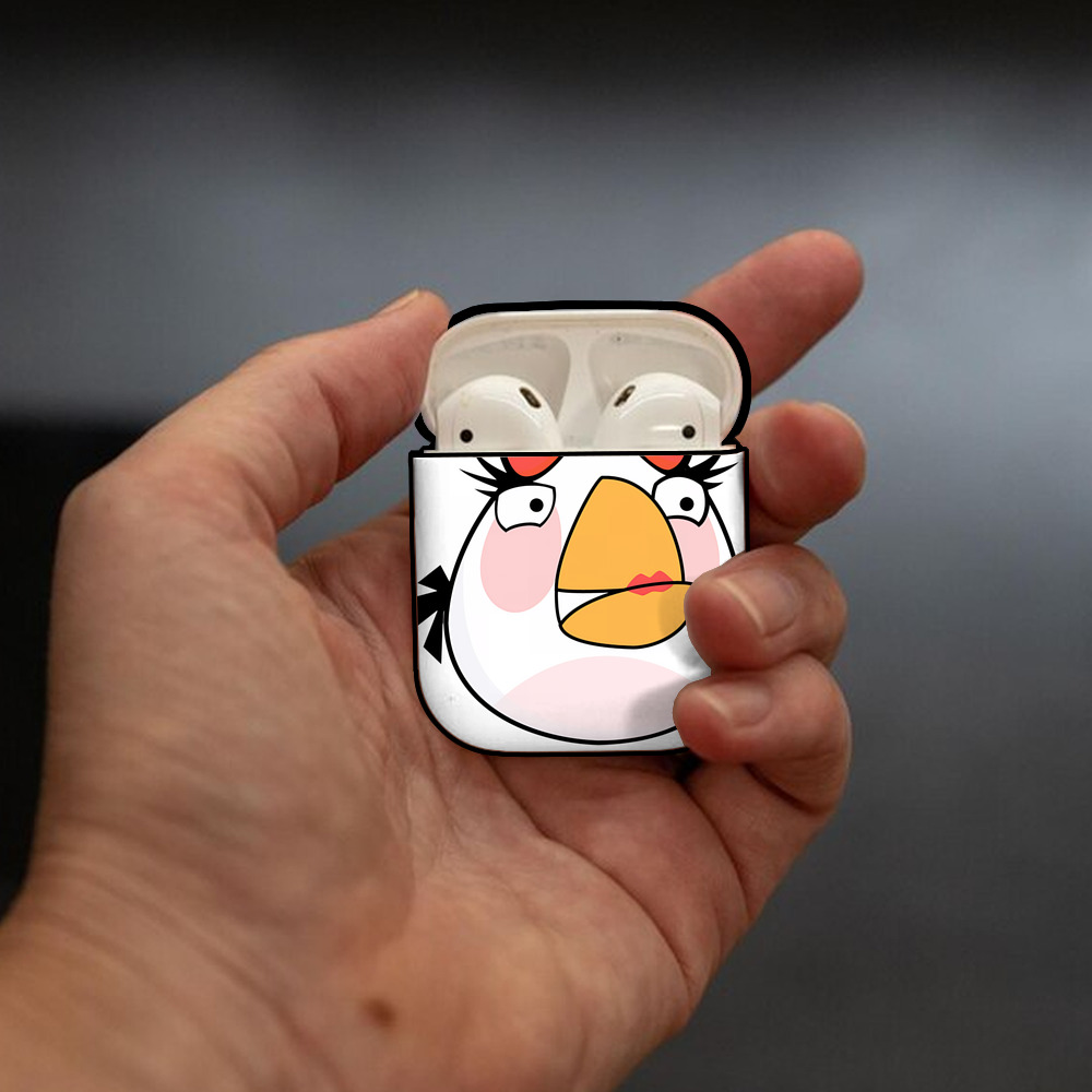 Angry Birds アングリーバード AirPods 第2世代保護ケース ハードシェル ブラック 耐衝撃・防指紋・カラビナ付き