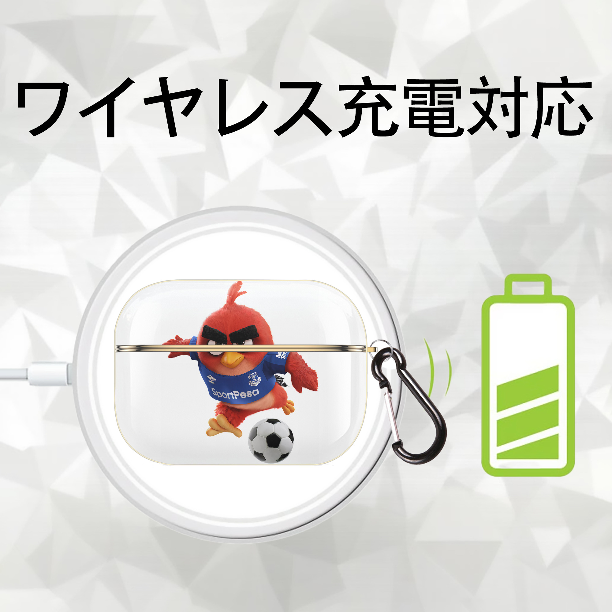 Angry Birds アングリーバード 【AirPods Pro用】ハードシェル保護ケース｜耐衝撃・防指紋・カラビナ付き商品仕様