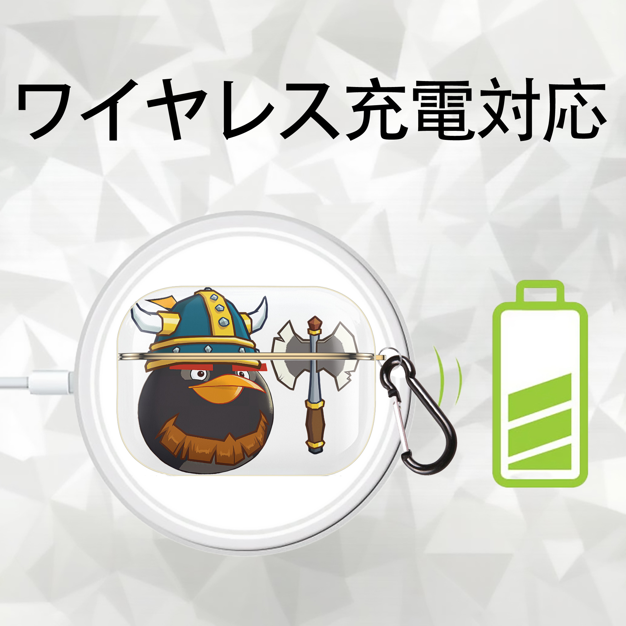 Angry Birds アングリーバード 【AirPods Pro用】ハードシェル保護ケース｜耐衝撃・防指紋・カラビナ付き商品仕様