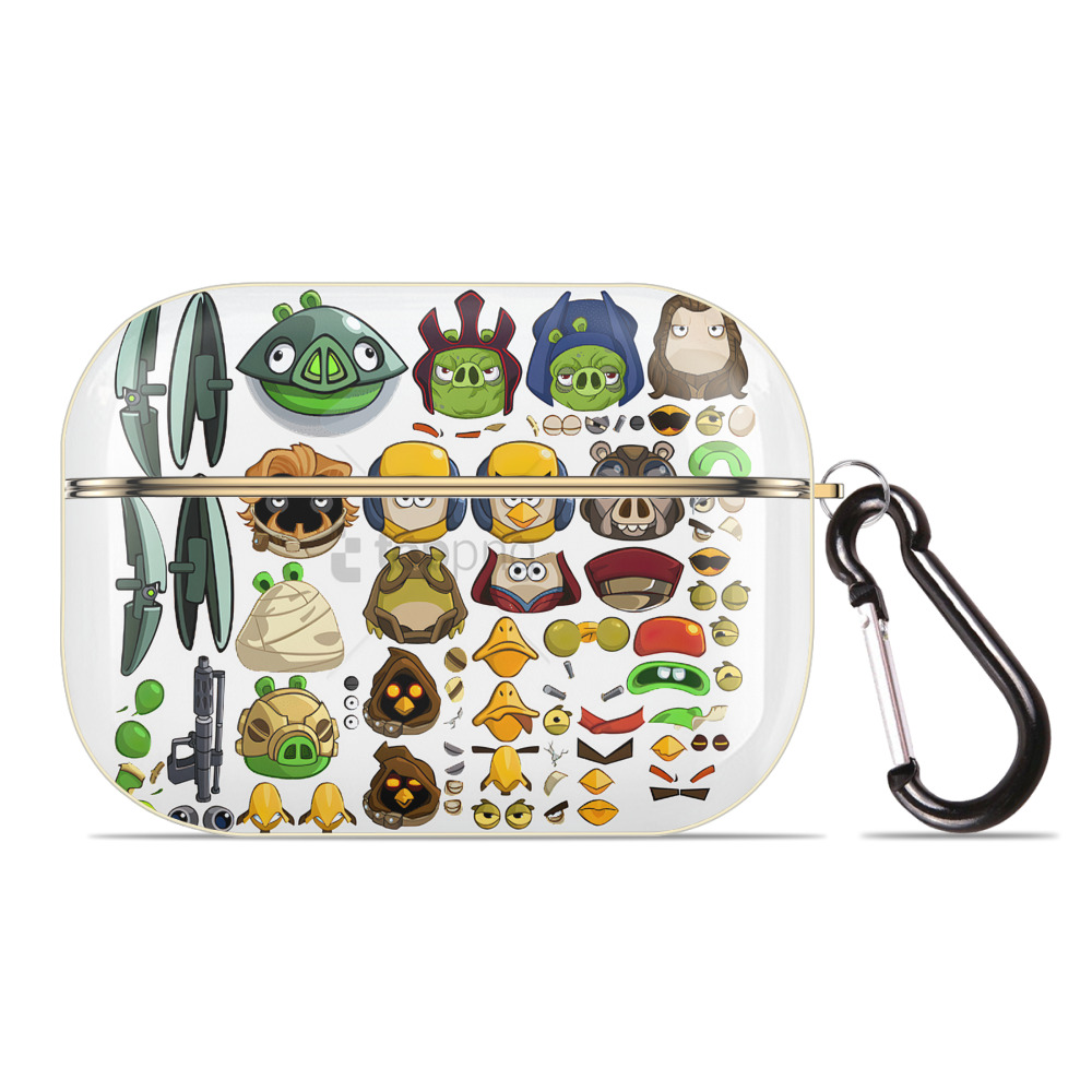 （画像用） Angry Birds アングリーバード 【AirPods Pro用】ハードシェル保護ケース｜耐衝撃・防指紋・カラビナ付き商品仕様