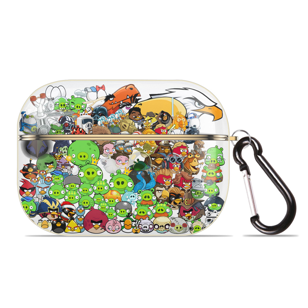 （画像用） Angry Birds アングリーバード 【AirPods Pro用】ハードシェル保護ケース｜耐衝撃・防指紋・カラビナ付き商品仕様