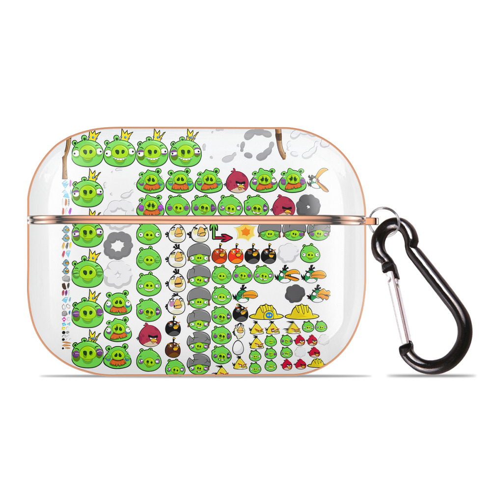 （画像用） Angry Birds アングリーバード 【AirPods Pro用】ハードシェル保護ケース｜耐衝撃・防指紋・カラビナ付き商品仕様