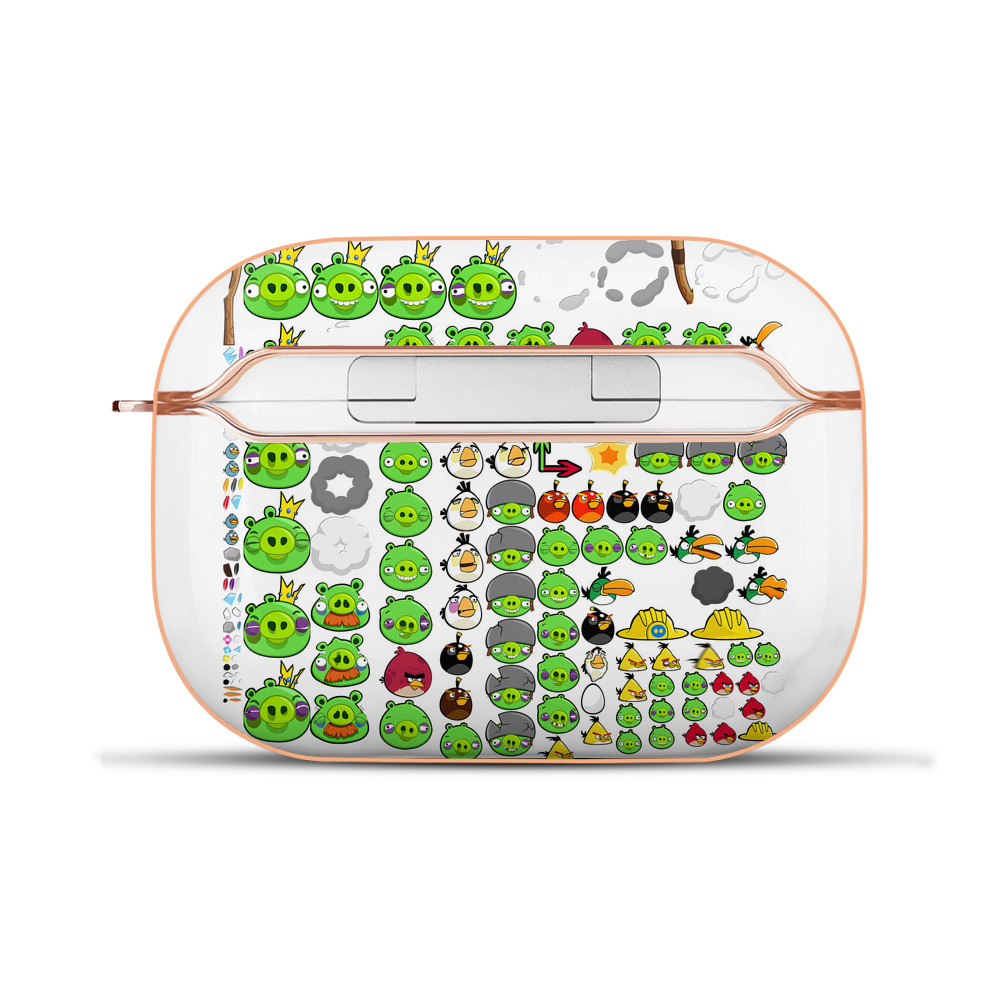 （画像用） Angry Birds アングリーバード 【AirPods Pro用】ハードシェル保護ケース｜耐衝撃・防指紋・カラビナ付き商品仕様