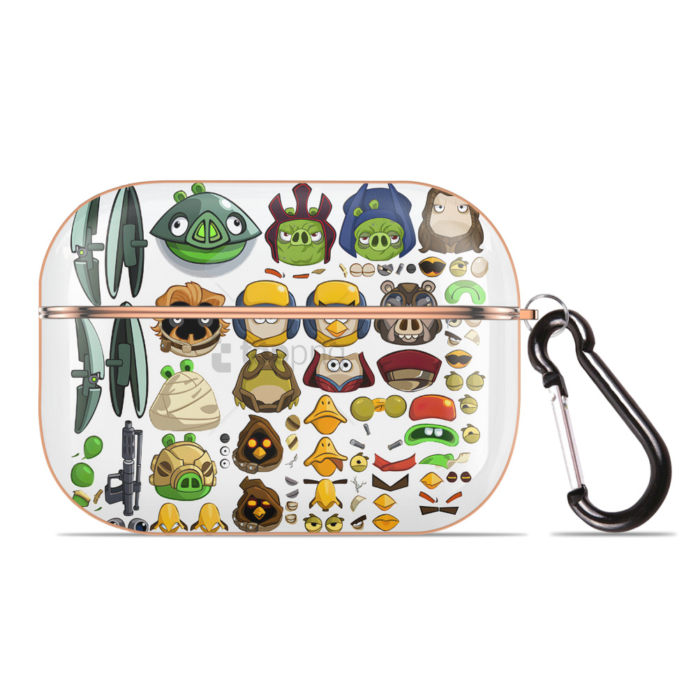 （画像用） Angry Birds アングリーバード 【AirPods Pro用】ハードシェル保護ケース｜耐衝撃・防指紋・カラビナ付き商品仕様