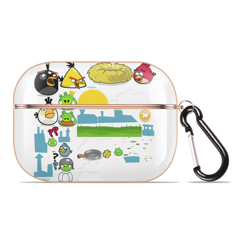 （画像用） Angry Birds アングリーバード 【AirPods Pro用】ハードシェル保護ケース｜耐衝撃・防指紋・カラビナ付き商品仕様