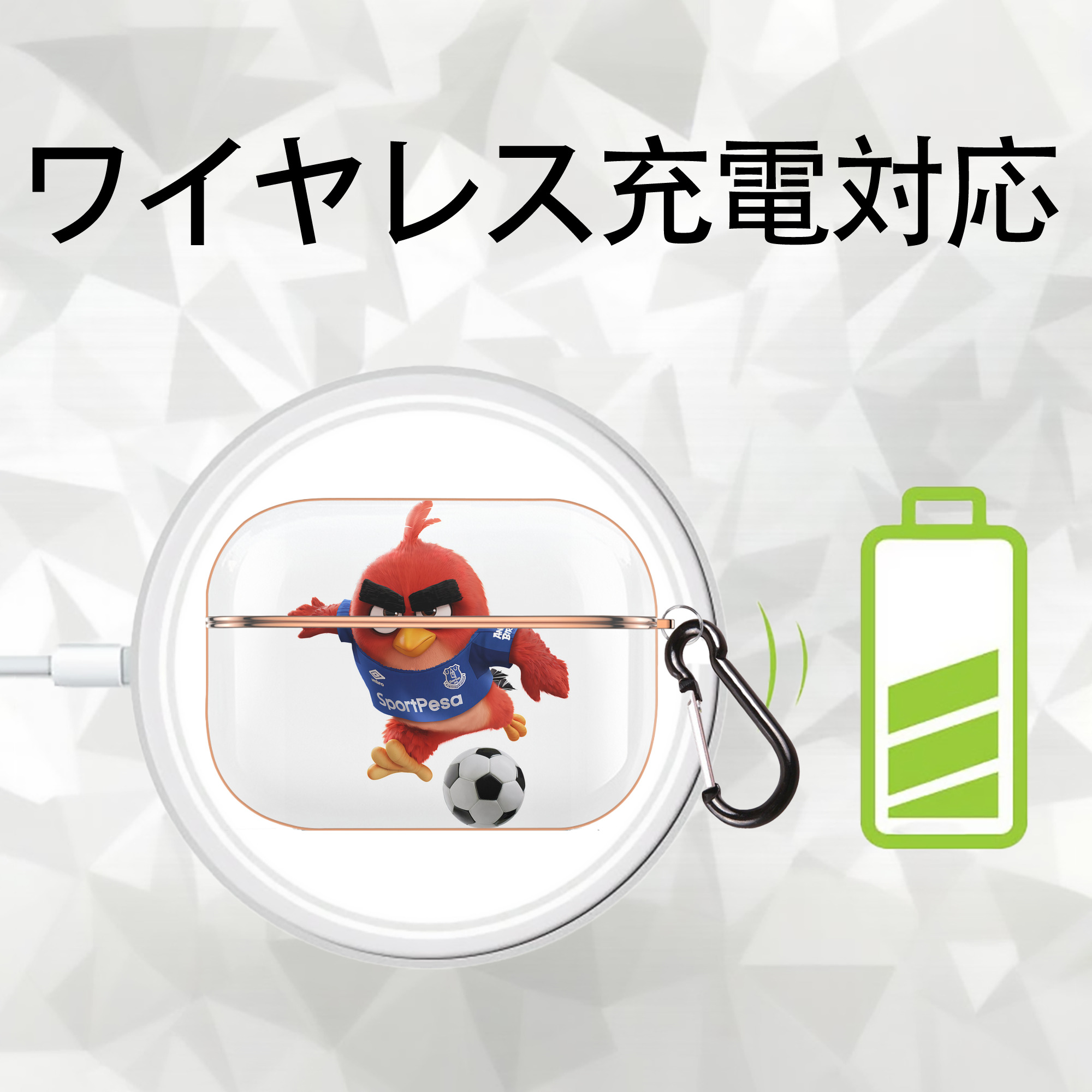 Angry Birds アングリーバード 【AirPods Pro用】ハードシェル保護ケース｜耐衝撃・防指紋・カラビナ付き商品仕様